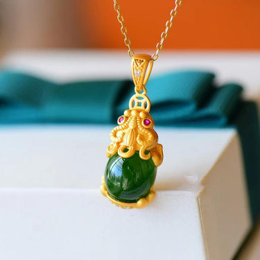 Natural Jade Pixiu Fortune Necklace-Your Soul Place